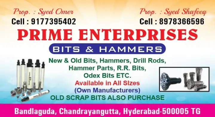 Prime Enterprises Bits and Hammers in Chandrayangutta